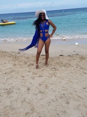Royal Blue Strappy Cutout One-Piece Swimsuit - Women